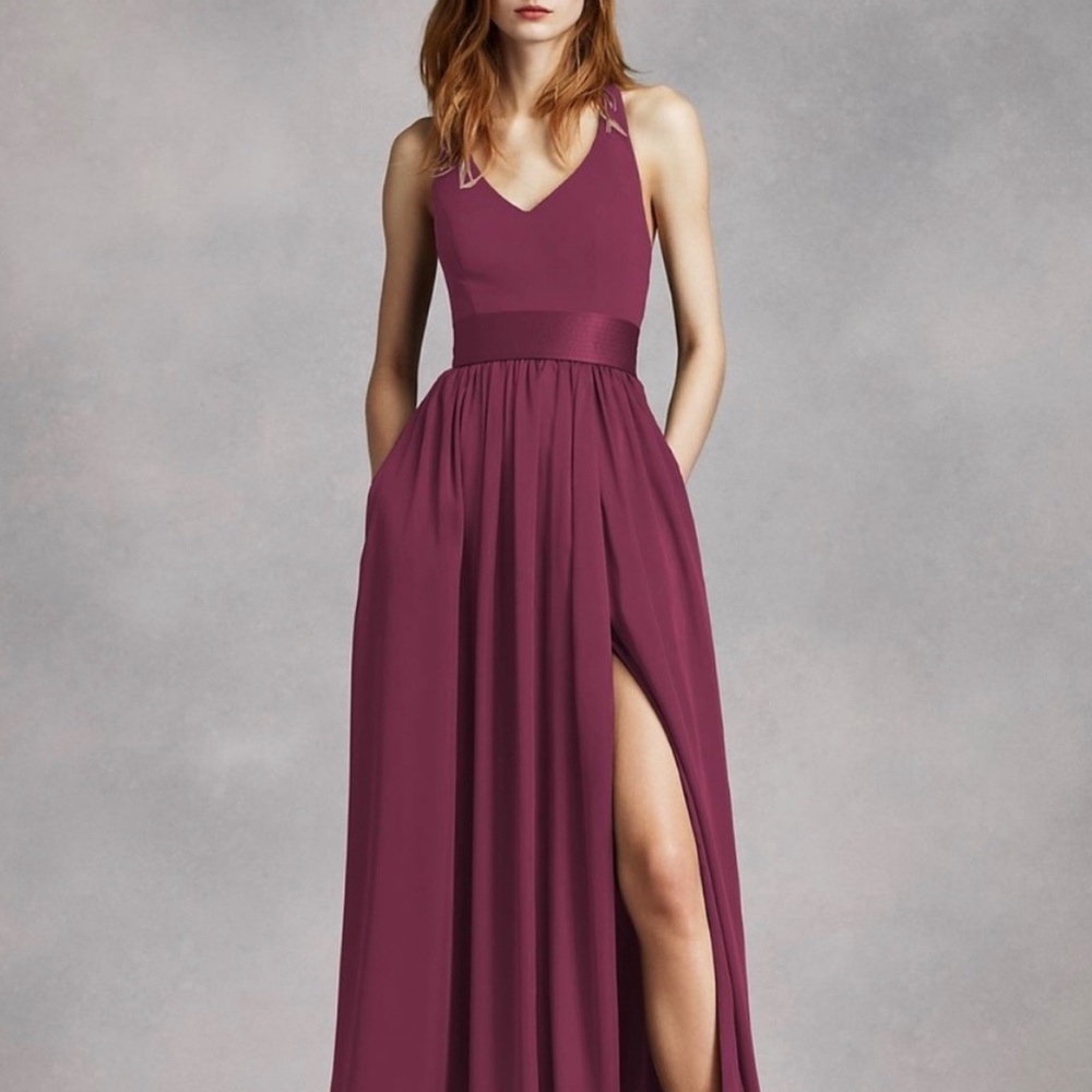 Size 8 David's bridal vera bradley bridesmaid wine dress